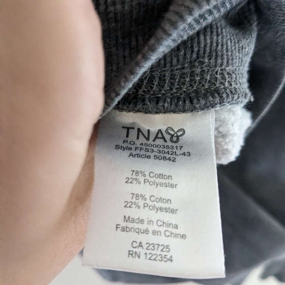 Aritzia TNA Gray Hoodie Beaded Blue Logo Size S - Picture 5 of 6
